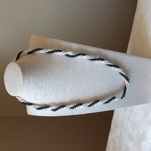 Classic faux white and black multi strand twist necklace